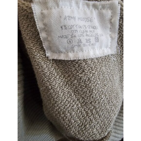 Greg Lauren Army Hoodie Men Size 4 Khaki Green Cotton NWT - Picture 7 of 9